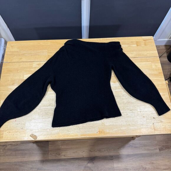 ALC Kenley Sweater Off the Shoulder Black Large Wool Alpaca Chic Modern Lux EUC - Picture 3 of 14